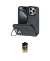 ieg™ iPhone 16 Pro Max Kılıf Çekirdek Klasik - Siyah Buffer Cam Ekran Koruyucu