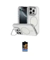 ieg™ iPhone 16 Pro Max Kılıf Çekirdek Klasik - Siyah Buffer Hayalet Cam Ekran Koruyucu