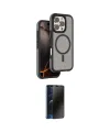 ieg™ iPhone 16 Pro Max Kılıf Çekirdek Minimal Prime - Siyah 3D Antistatik Hayalet Cam Ekran Koruyucu