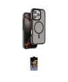 ieg™ iPhone 16 Pro Max Kılıf Çekirdek Minimal Prime - Siyah Buffer Hayalet Cam Ekran Koruyucu