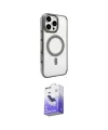 ieg™ iPhone 16 Pro Max Kılıf Doruk Doku Özel Seri - Siyah Bilvis 5in1 5D Magic Hayalet Cam Ekran Koruyucu