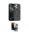 ieg™ iPhone 16 Pro Max Kılıf Doruk Form Serisi - Siyah 3D Antistatik Mat Seramik Nano Ekran Koruyucu