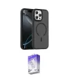 ieg™ iPhone 16 Pro Max Kılıf Doruk Form Serisi - Siyah Bilvis 5in1 3D Magic Cam Ekran Koruyucu