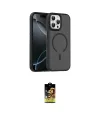 ieg™ iPhone 16 Pro Max Kılıf Doruk Form Serisi - Siyah Buffer Cam Ekran Koruyucu