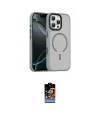ieg™ iPhone 16 Pro Max Kılıf Doruk Form Serisi - Siyah Buffer Hayalet Cam Ekran Koruyucu