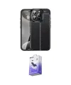 ieg™ iPhone 16 Pro Max Kılıf Doruk Klasik Özel Seri - Siyah Bilvis 5in1 5D Magic Hayalet Cam Ekran Koruyucu