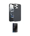 ieg™ iPhone 16 Pro Max Kılıf Doruk Serisi - Siyah 3D Antistatik Hayalet Cam Ekran Koruyucu