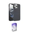 ieg™ iPhone 16 Pro Max Kılıf Doruk Serisi - Siyah Bilvis 5in1 3D Magic Cam Ekran Koruyucu