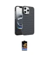 ieg™ iPhone 16 Pro Max Kılıf Doruk Serisi - Siyah Buffer Hayalet Cam Ekran Koruyucu
