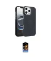 ieg™ iPhone 16 Pro Max Kılıf Doruk Serisi - Siyah Buffer Hayalet Cam Ekran Koruyucu