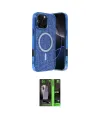 ieg™ iPhone 16 Pro Max Kılıf Eksen Çizgi - Şeffaf 360 Full Body Arka Koruyucu