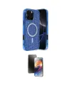 ieg™ iPhone 16 Pro Max Kılıf Eksen Çizgi - Siyah 3D Antistatik Mat Seramik Nano Ekran Koruyucu