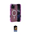 ieg™ iPhone 16 Pro Max Kılıf Eksen Çizgi - Siyah Buffer Hayalet Cam Ekran Koruyucu