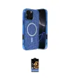 ieg™ iPhone 16 Pro Max Kılıf Eksen Çizgi - Siyah Buffer Hayalet Cam Ekran Koruyucu