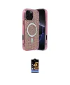ieg™ iPhone 16 Pro Max Kılıf Eksen Çizgi - Siyah Buffer Hayalet Cam Ekran Koruyucu