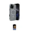 ieg™ iPhone 16 Pro Max Kılıf Eksen Çizgi - Siyah Buffer Hayalet Cam Ekran Koruyucu