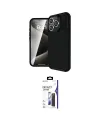 ieg™ iPhone 16 Pro Max Kılıf Eksen Form Prime - Siyah Bilvis 3X AR Hayalet Cam Ekran Koruyucu