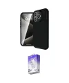 ieg™ iPhone 16 Pro Max Kılıf Eksen Form Prime - Siyah Bilvis 5in1 3D Magic Cam Ekran Koruyucu