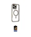ieg™ iPhone 16 Pro Max Kılıf Eksen Klasik Koleksiyonu - Siyah Buffer Hayalet Cam Ekran Koruyucu