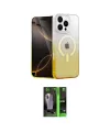 ieg™ iPhone 16 Pro Max Kılıf Eksen Minimal Özel Seri - Şeffaf 360 Full Body Arka Koruyucu