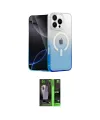 ieg™ iPhone 16 Pro Max Kılıf Eksen Minimal Özel Seri - Şeffaf 360 Full Body Arka Koruyucu