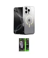 ieg™ iPhone 16 Pro Max Kılıf Eksen Minimal Özel Seri - Şeffaf 360 Full Body Arka Koruyucu