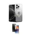 ieg™ iPhone 16 Pro Max Kılıf Eksen Minimal Özel Seri - Siyah 3D Antistatik Mat Seramik Nano Ekran Koruyucu