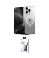 ieg™ iPhone 16 Pro Max Kılıf Eksen Minimal Özel Seri - Siyah Bilvis 3X AR Hayalet Cam Ekran Koruyucu