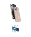 ieg™ iPhone 16 Pro Max Kılıf İz Işık Koleksiyonu - Siyah 3D Antistatik Cam Ekran Koruyucu