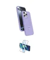 ieg™ iPhone 16 Pro Max Kılıf İz Işık Koleksiyonu - Siyah 3D Antistatik Cam Ekran Koruyucu