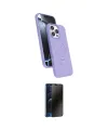 ieg™ iPhone 16 Pro Max Kılıf İz Işık Koleksiyonu - Siyah 3D Antistatik Hayalet Cam Ekran Koruyucu