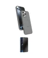 ieg™ iPhone 16 Pro Max Kılıf İz Işık Koleksiyonu - Siyah 3D Antistatik Hayalet Cam Ekran Koruyucu