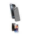 ieg™ iPhone 16 Pro Max Kılıf İz Işık Koleksiyonu - Siyah 3D Antistatik Mat Seramik Nano Ekran Koruyucu