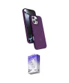 ieg™ iPhone 16 Pro Max Kılıf İz Işık Koleksiyonu - Siyah Bilvis 5in1 3D Magic Cam Ekran Koruyucu