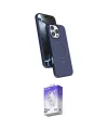 ieg™ iPhone 16 Pro Max Kılıf İz Işık Koleksiyonu - Siyah Bilvis 5in1 3D Magic Cam Ekran Koruyucu