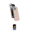 ieg™ iPhone 16 Pro Max Kılıf İz Işık Koleksiyonu - Siyah Buffer Hayalet Cam Ekran Koruyucu