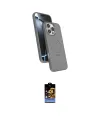 ieg™ iPhone 16 Pro Max Kılıf İz Işık Koleksiyonu - Siyah Buffer Hayalet Cam Ekran Koruyucu