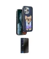 ieg™ iPhone 16 Pro Max Kılıf İz Minimal Koleksiyonu - Siyah 3D Antistatik Hayalet Cam Ekran Koruyucu