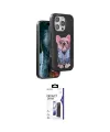 ieg™ iPhone 16 Pro Max Kılıf İz Minimal Koleksiyonu - Siyah Bilvis 3X AR Hayalet Cam Ekran Koruyucu