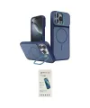 ieg™ iPhone 16 Pro Max Kılıf İz Modern Prime - Şeffaf Pasifik Cam Ekran Koruyucu