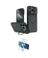 ieg™ iPhone 16 Pro Max Kılıf İz Modern Prime - Siyah 3D Antistatik Cam Ekran Koruyucu