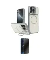 ieg™ iPhone 16 Pro Max Kılıf İz Modern Prime - Siyah 3D Antistatik Hayalet Cam Ekran Koruyucu