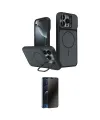 ieg™ iPhone 16 Pro Max Kılıf İz Modern Prime - Siyah 3D Antistatik Hayalet Cam Ekran Koruyucu