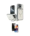 ieg™ iPhone 16 Pro Max Kılıf İz Modern Prime - Siyah 3D Antistatik Mat Seramik Nano Ekran Koruyucu