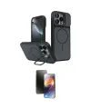 ieg™ iPhone 16 Pro Max Kılıf İz Modern Prime - Siyah 3D Antistatik Mat Seramik Nano Ekran Koruyucu