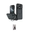 ieg™ iPhone 16 Pro Max Kılıf İz Modern Prime - Siyah Bilvis Hayalet Cam Ekran Koruyucu