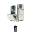 ieg™ iPhone 16 Pro Max Kılıf İz Modern Prime - Siyah Buffer Hayalet Cam Ekran Koruyucu