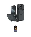 ieg™ iPhone 16 Pro Max Kılıf İz Modern Prime - Siyah Buffer Hayalet Cam Ekran Koruyucu