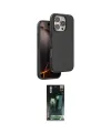 ieg™ iPhone 16 Pro Max Kılıf Kıvılcım Çizgi Serisi - Siyah 360 Mat Full Body Arka Koruyucu