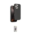 ieg™ iPhone 16 Pro Max Kılıf Kıvılcım Çizgi Serisi - Siyah Bilvis 3D Cam Ekran Koruyucu